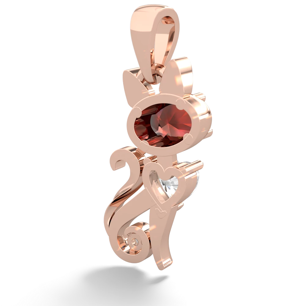 Garnet Kitten 14K Rose Gold pendant P5780