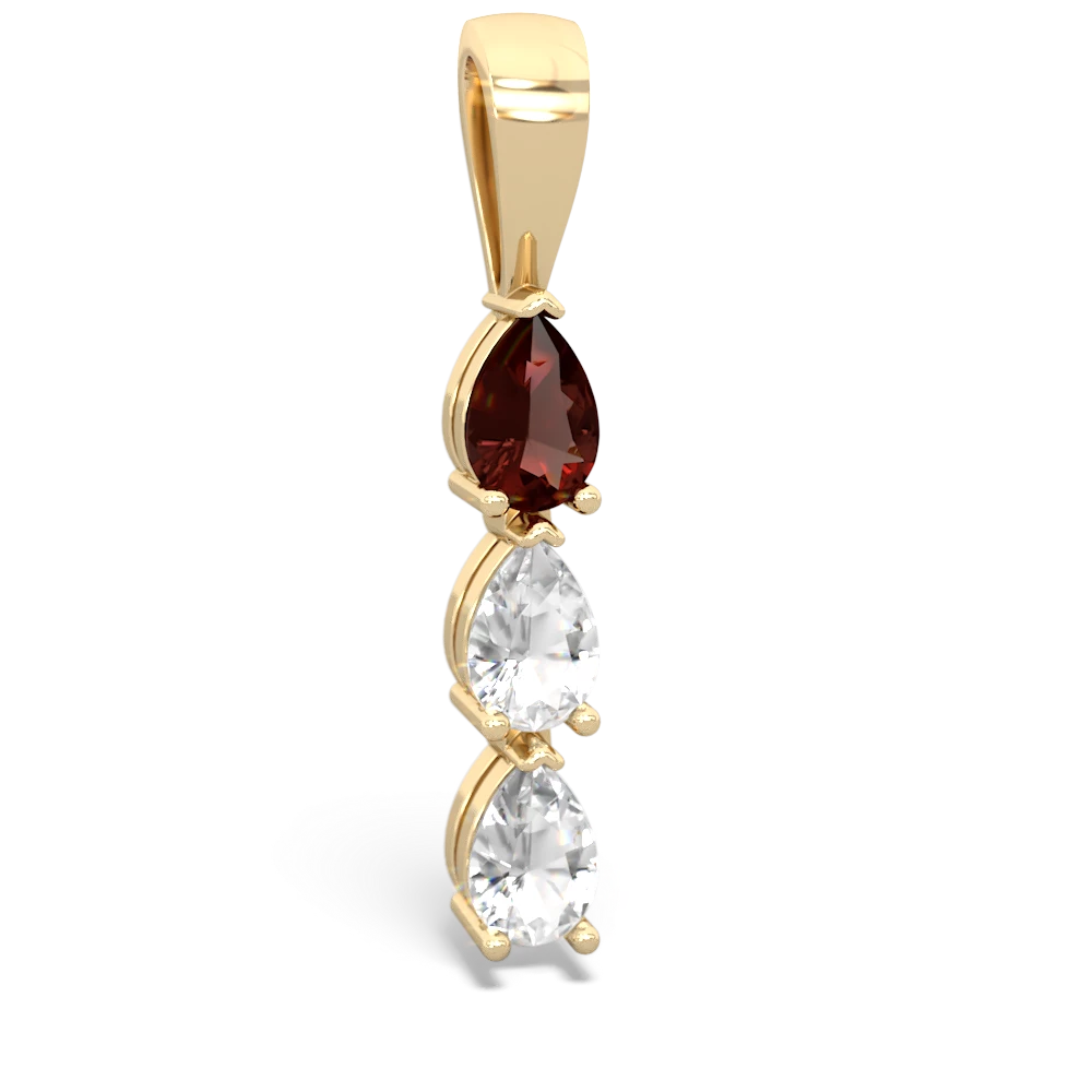 Garnet Dew Drops 14K Yellow Gold pendant P2251