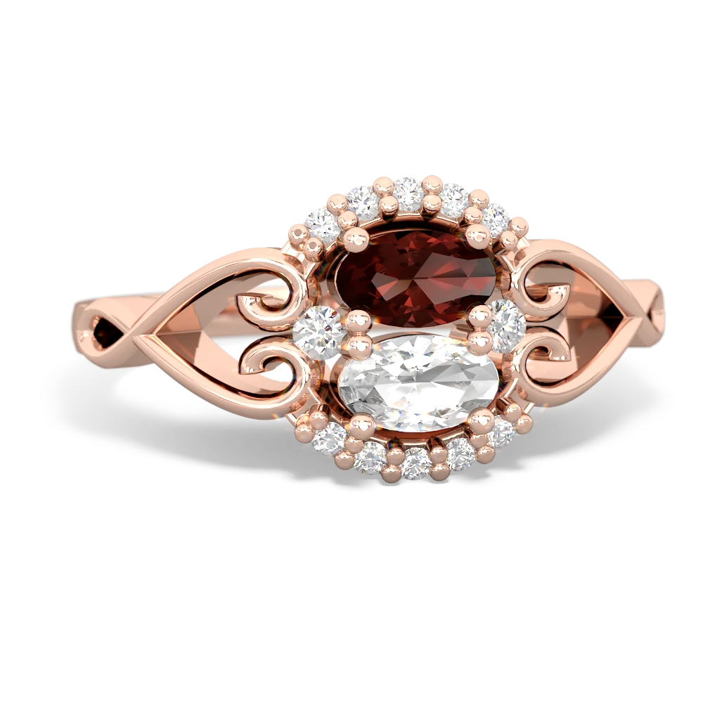 Garnet Love Nest 14K Rose Gold ring R5860