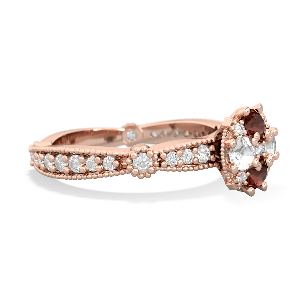 Garnet Sparkling Tiara Cluster 14K Rose Gold ring R26293RD