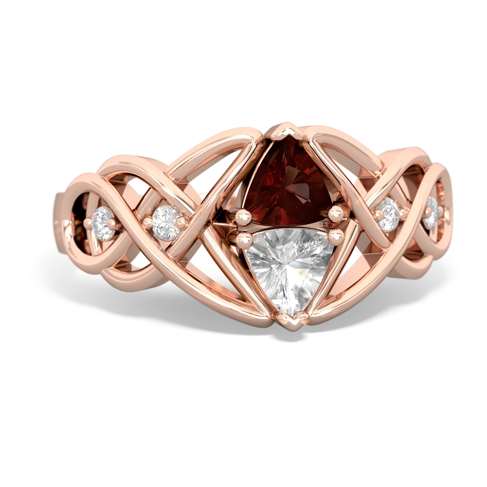 Garnet Keepsake Celtic Knot 14K Rose Gold ring R5300