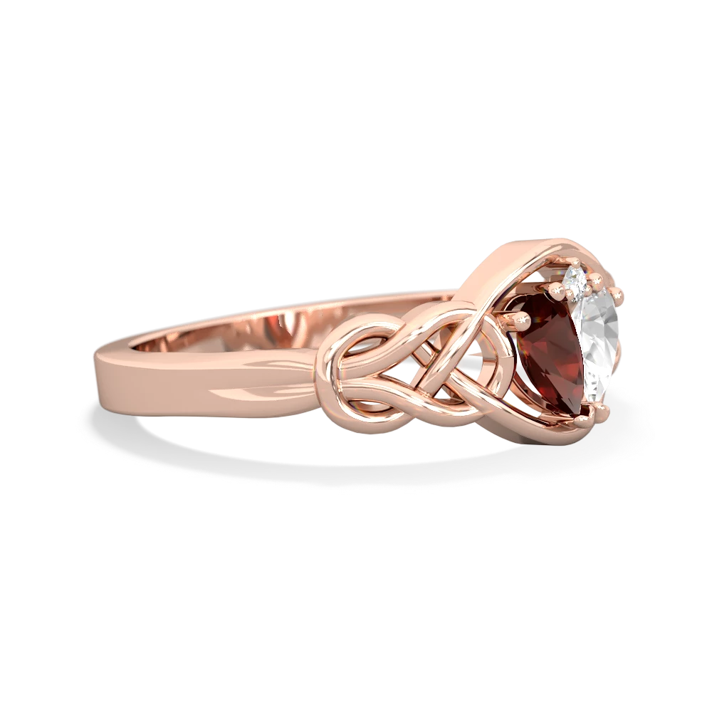 Garnet Celtic Love Knot 14K Rose Gold ring R5420