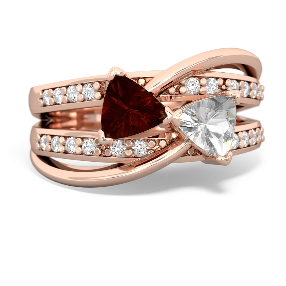 Garnet Bowtie 14K Rose Gold ring R2360