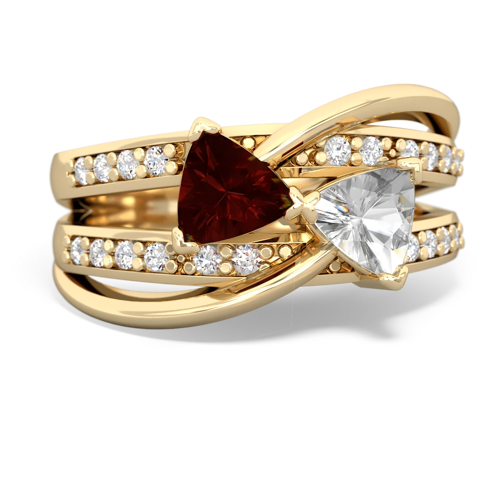 Garnet Bowtie 14K Yellow Gold ring R2360