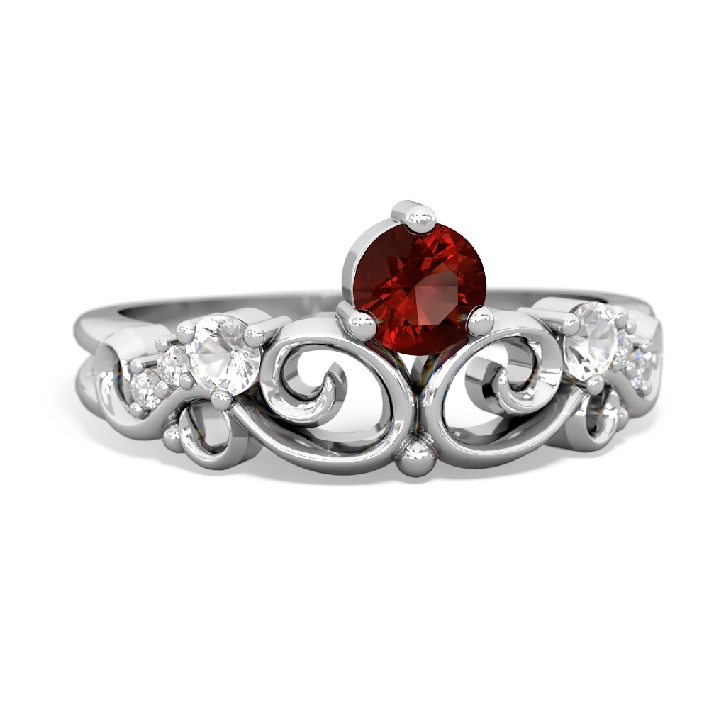 Garnet Crown Keepsake 14K White Gold ring R5740