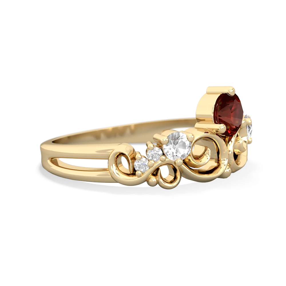 Garnet Crown Keepsake 14K Yellow Gold ring R5740