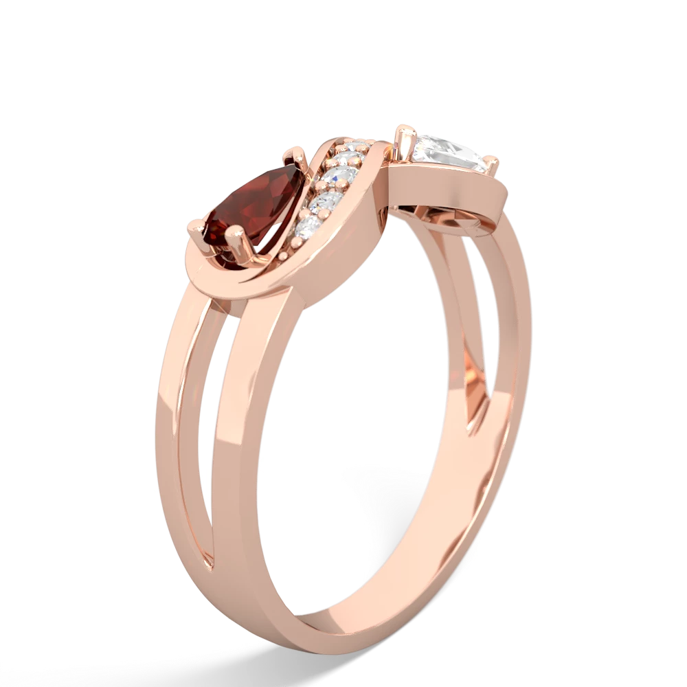 Garnet Diamond Infinity 14K Rose Gold ring R5390