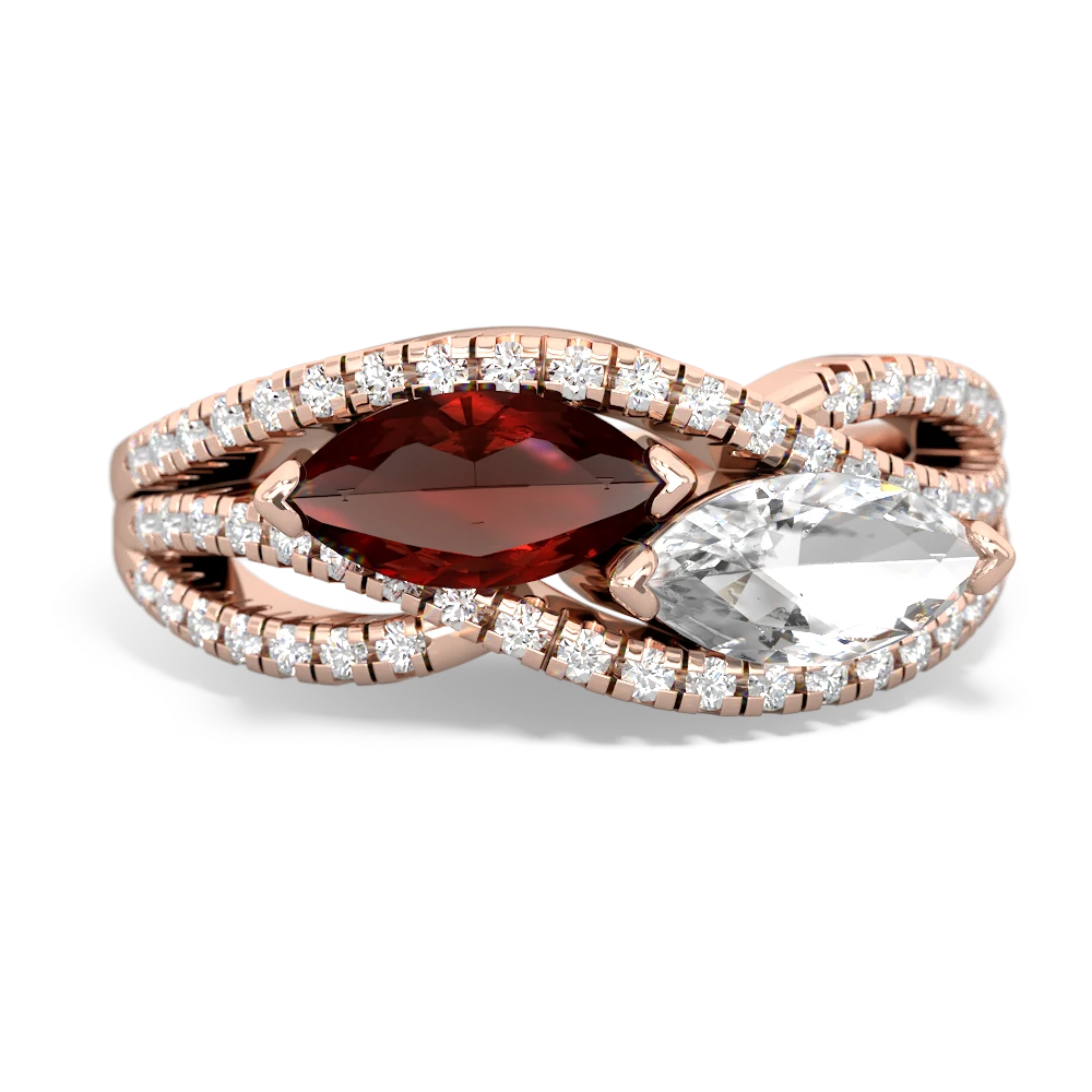 Garnet Diamond Rivers 14K Rose Gold ring R3070