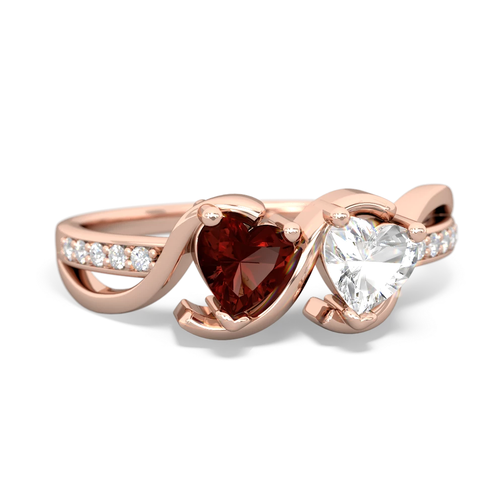 Garnet Side By Side 14K Rose Gold ring R3090