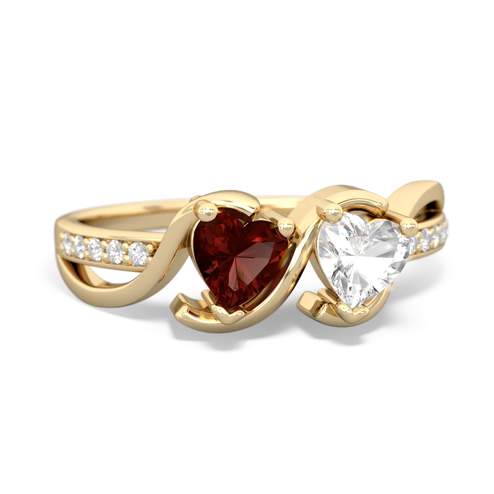 Garnet Side By Side 14K Yellow Gold ring R3090