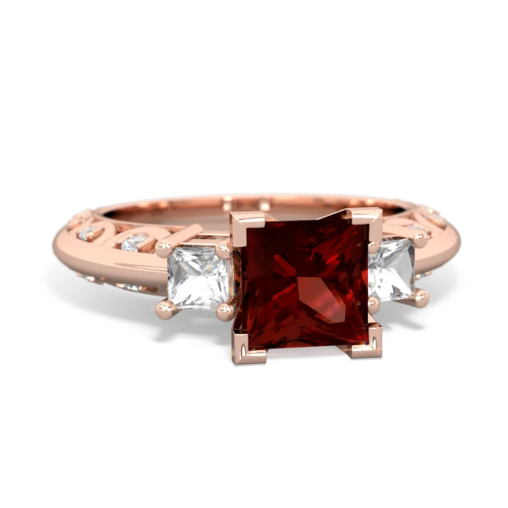 Garnet Eternal Embrace Engagement 14K Rose Gold ring C2001