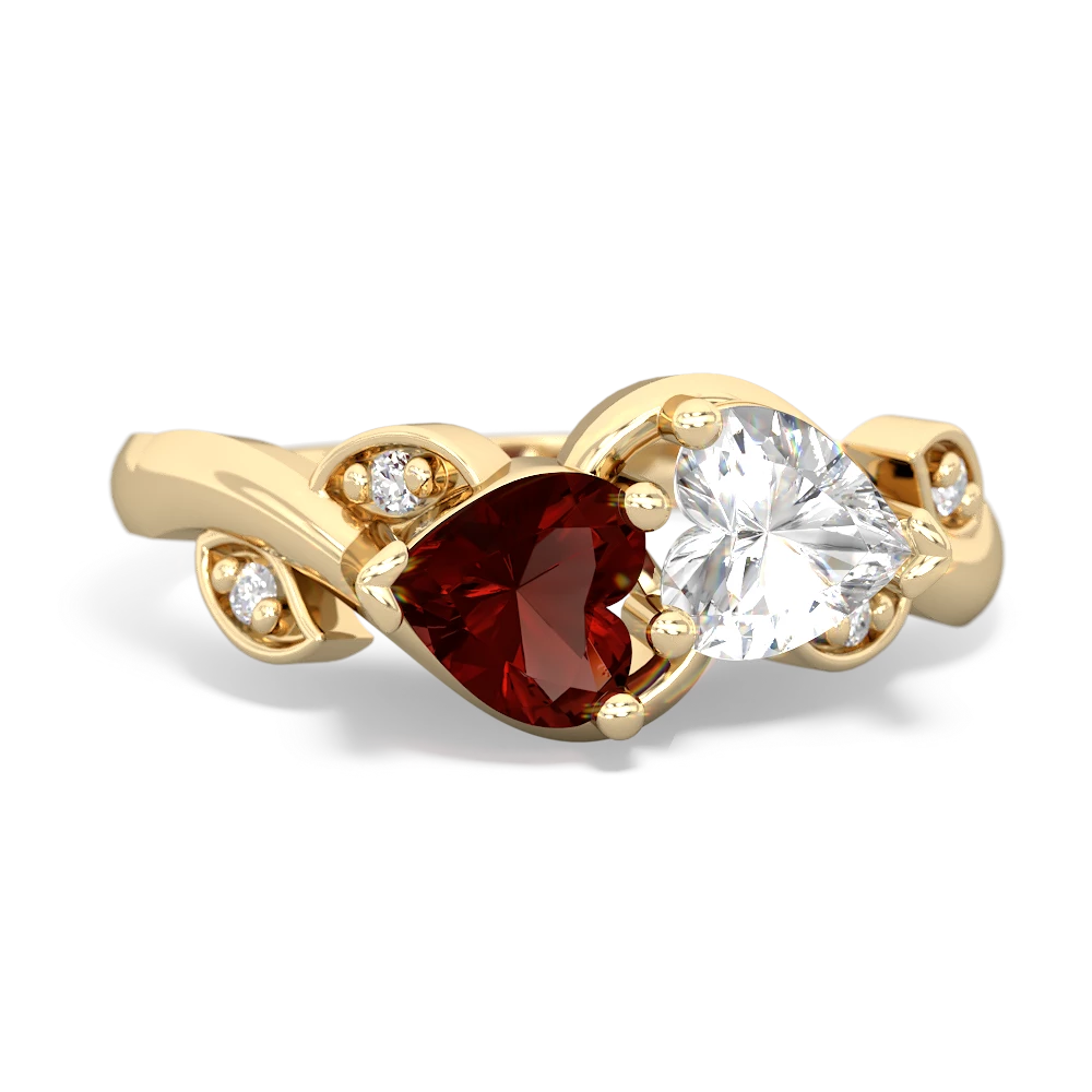 Garnet Floral Elegance 14K Yellow Gold ring R5790