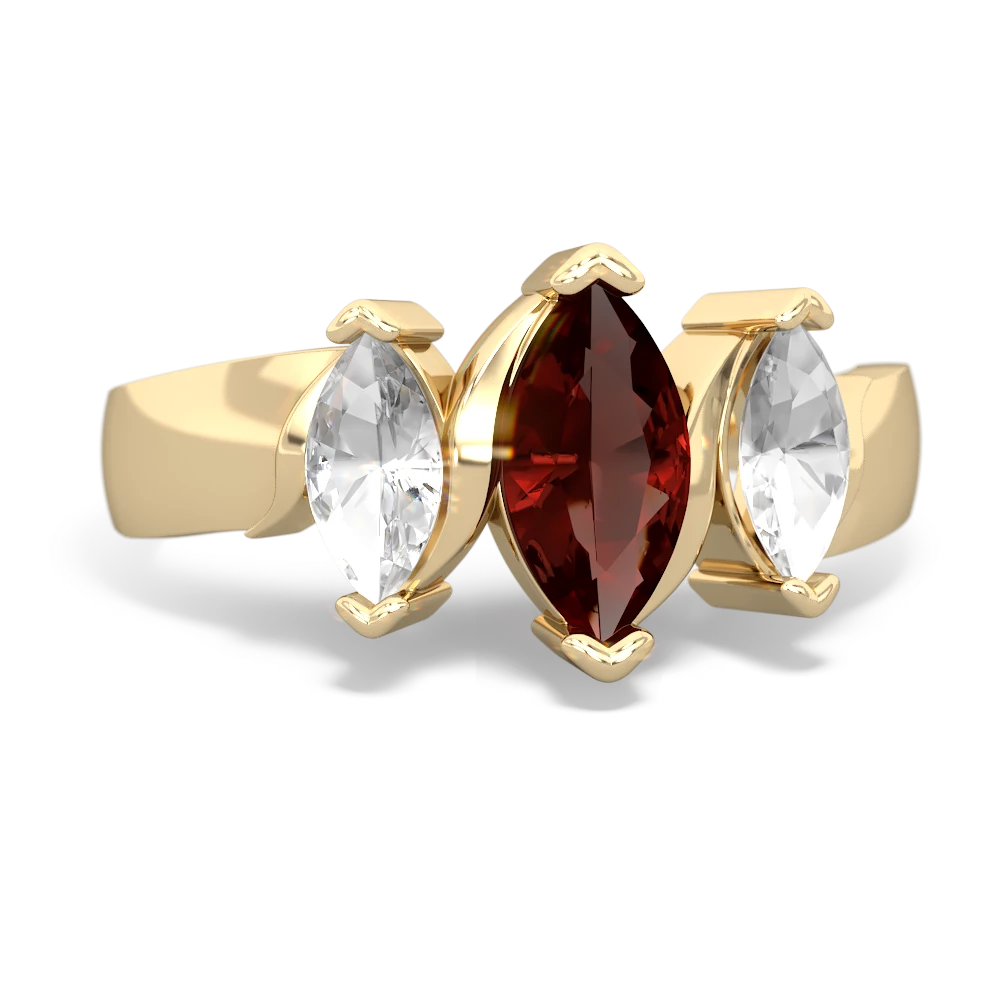 Garnet Three Peeks 14K Yellow Gold ring R2433