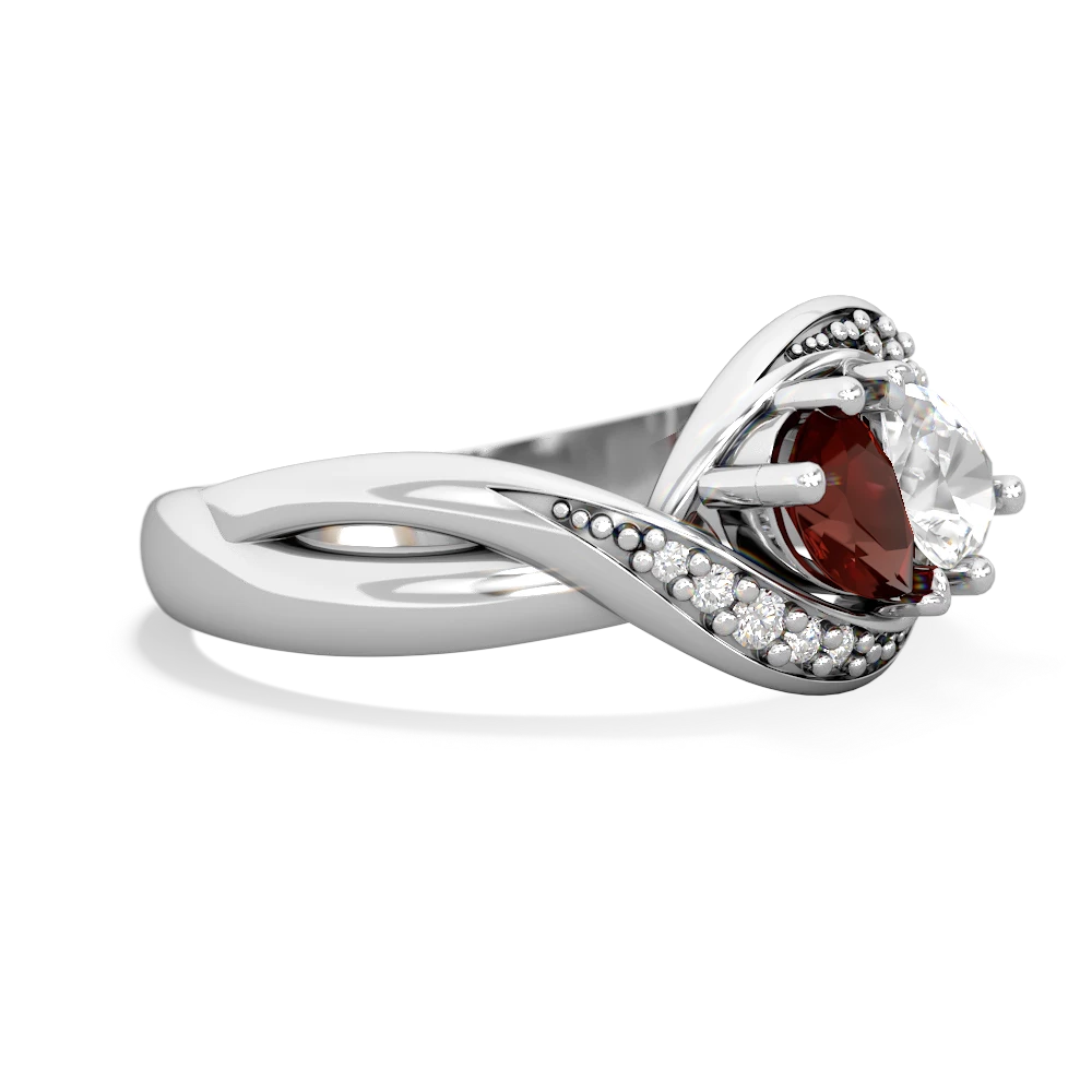 Garnet Summer Winds 14K White Gold ring R5342