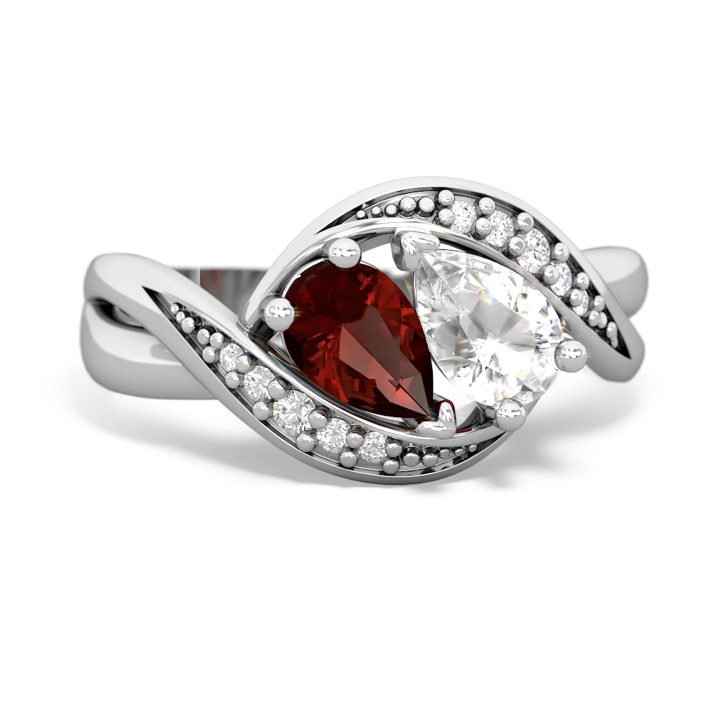 Garnet Summer Winds 14K White Gold ring R5342