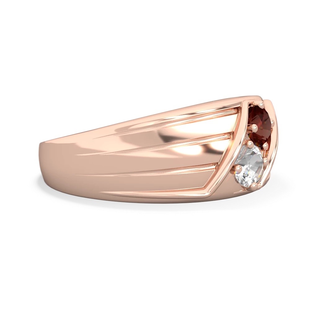 Garnet Men's Streamline 14K Rose Gold ring R0460