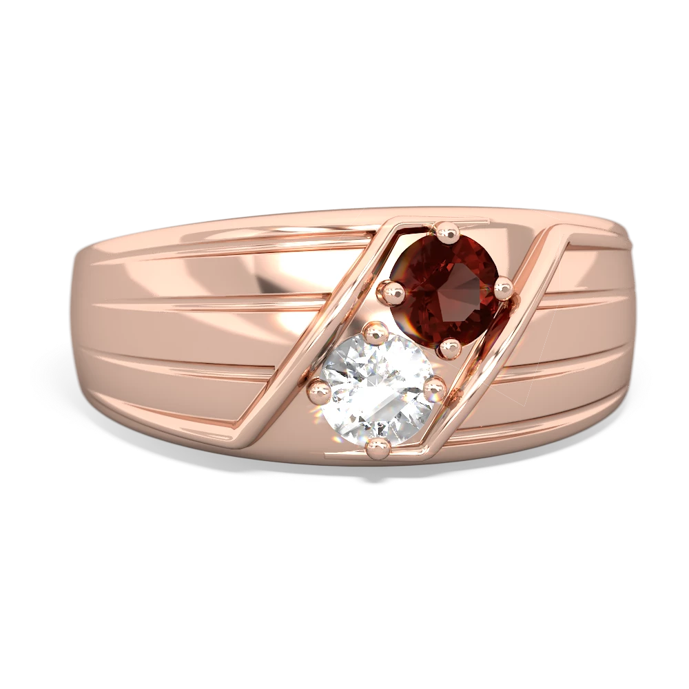 Garnet Men's Streamline 14K Rose Gold ring R0460