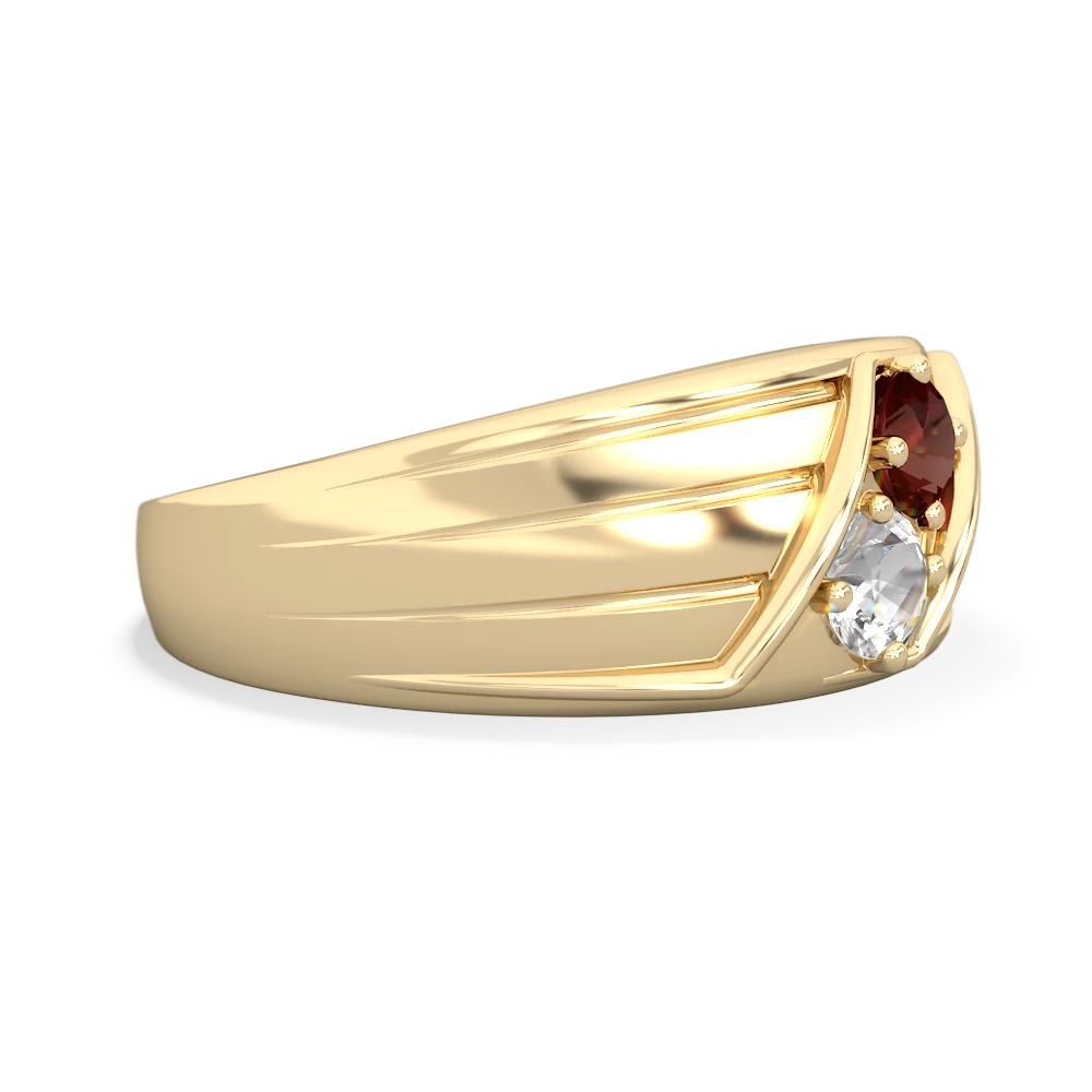Garnet Men's Streamline 14K Yellow Gold ring R0460