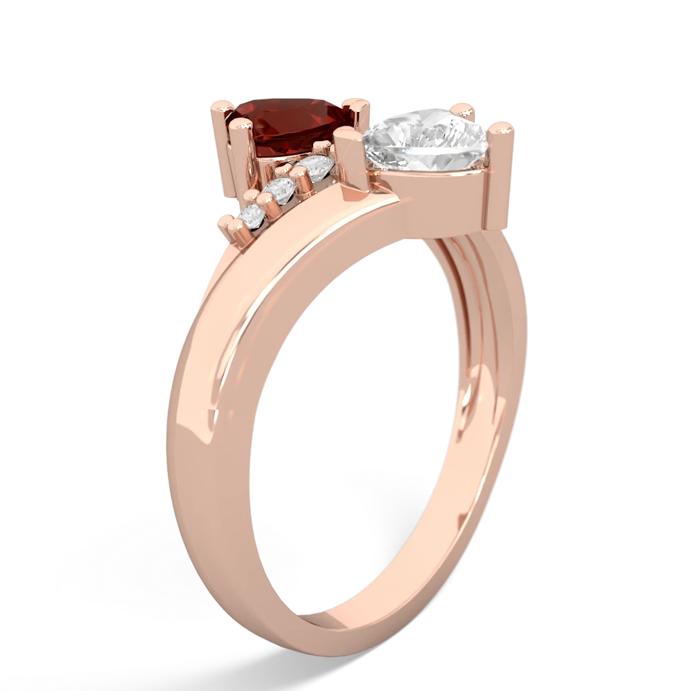 Garnet Heart To Heart 14K Rose Gold ring R2064