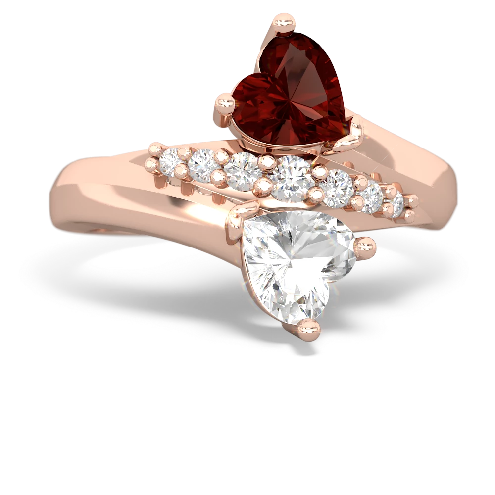 Garnet Heart To Heart 14K Rose Gold ring R2064