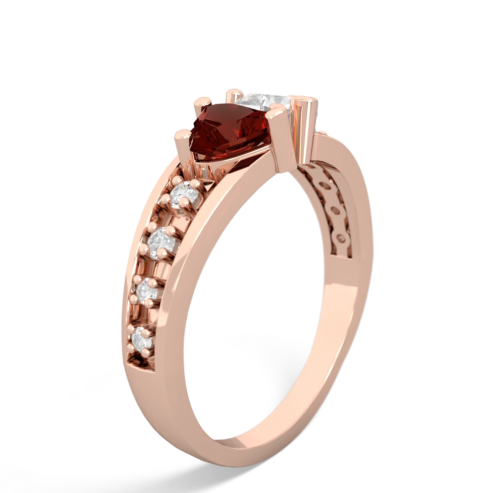 Garnet Heart To Heart 14K Rose Gold ring R3342