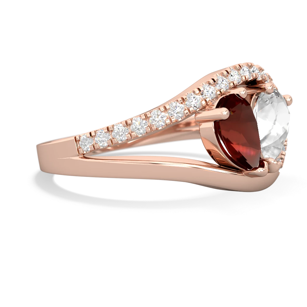 Garnet Nestled Heart Keepsake 14K Rose Gold ring R5650