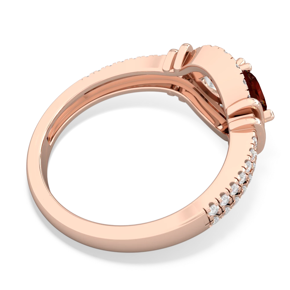 Garnet Art-Deco Keepsake 14K Rose Gold ring R5630