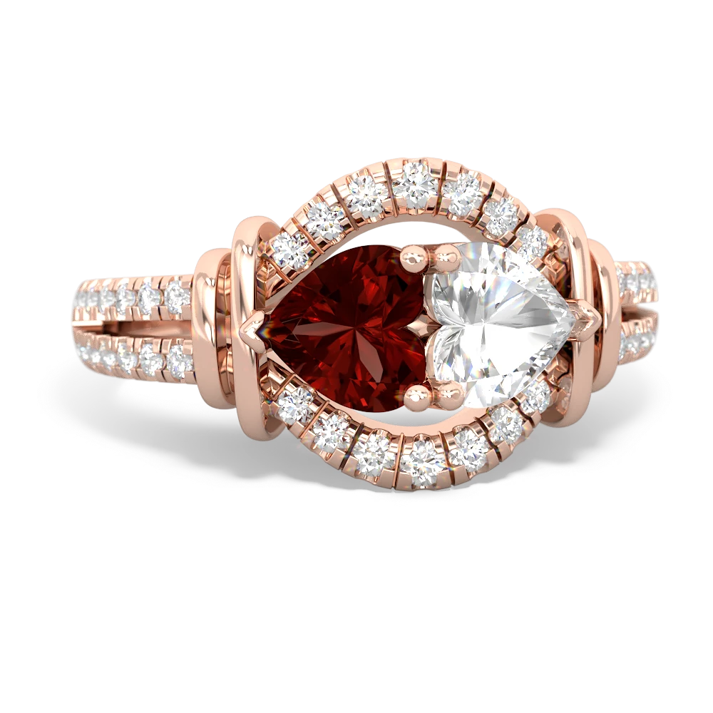 Garnet Art-Deco Keepsake 14K Rose Gold ring R5630