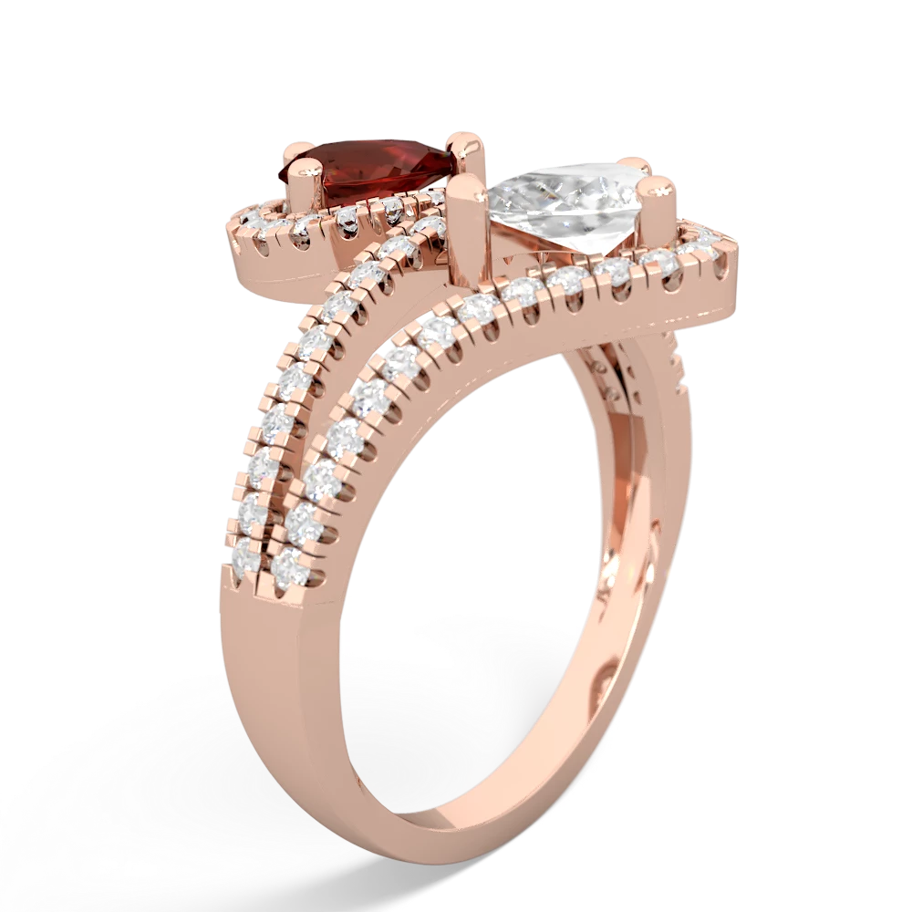 Garnet Diamond Dazzler 14K Rose Gold ring R3000