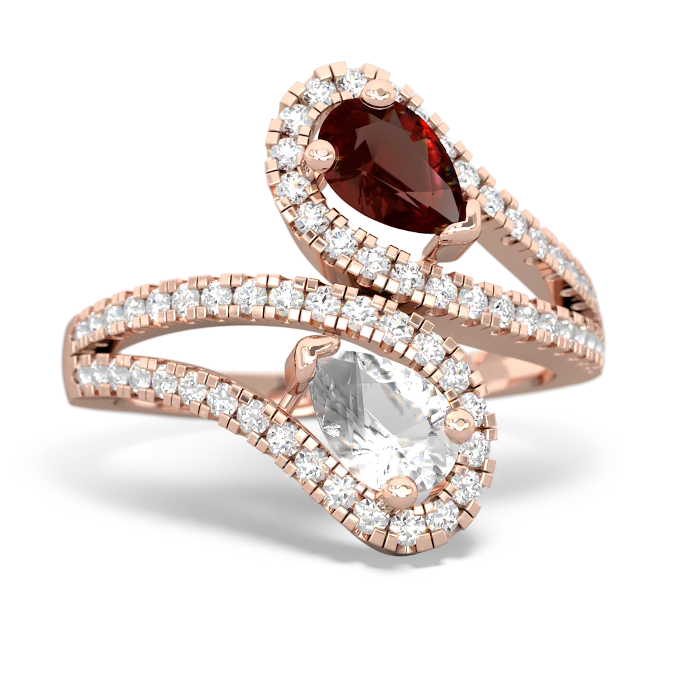 Garnet Diamond Dazzler 14K Rose Gold ring R3000