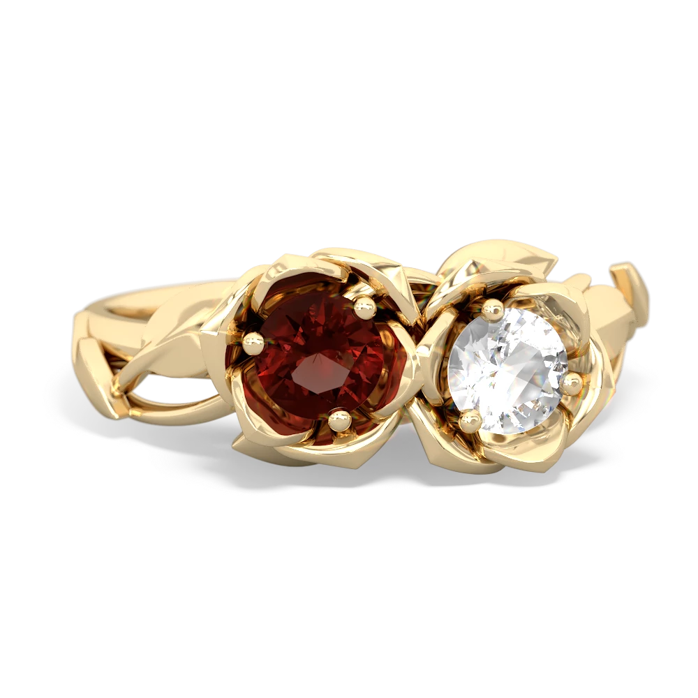 Garnet Rose Garden 14K Yellow Gold ring R5510