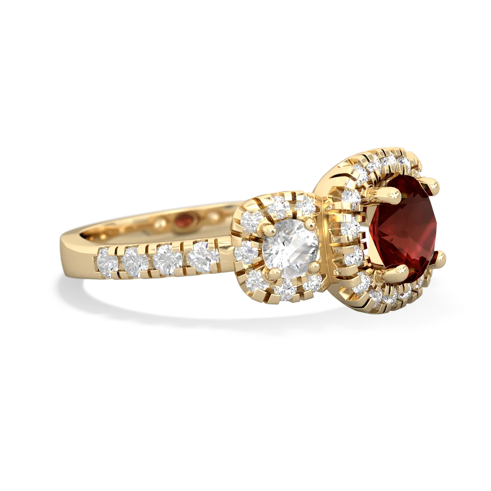 Garnet Regal Halo 14K Yellow Gold ring R5350