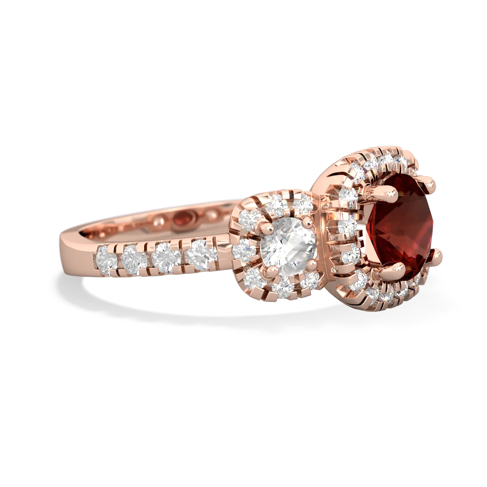 Garnet Regal Halo 14K Rose Gold ring R5350