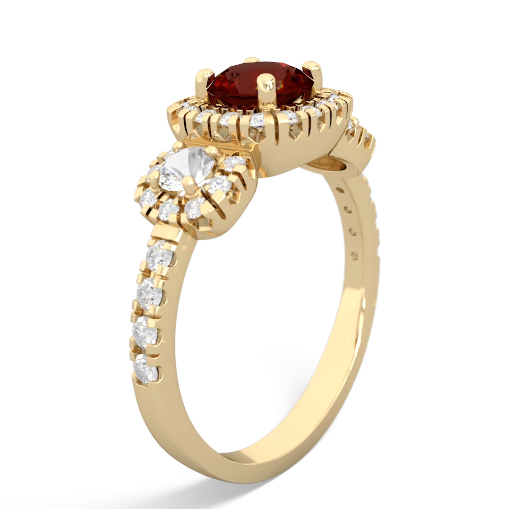 Garnet Regal Halo 14K Yellow Gold ring R5350