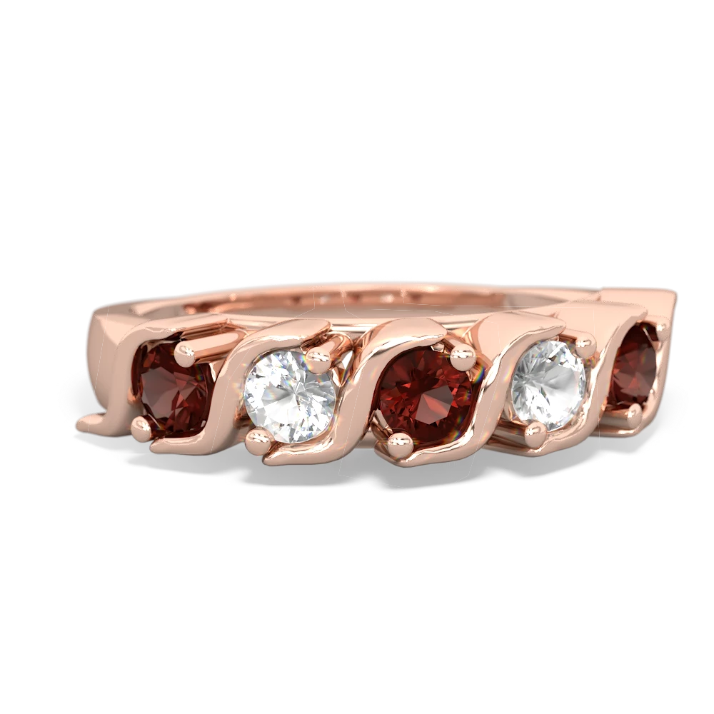 Garnet Anniversary Band 14K Rose Gold ring R2089