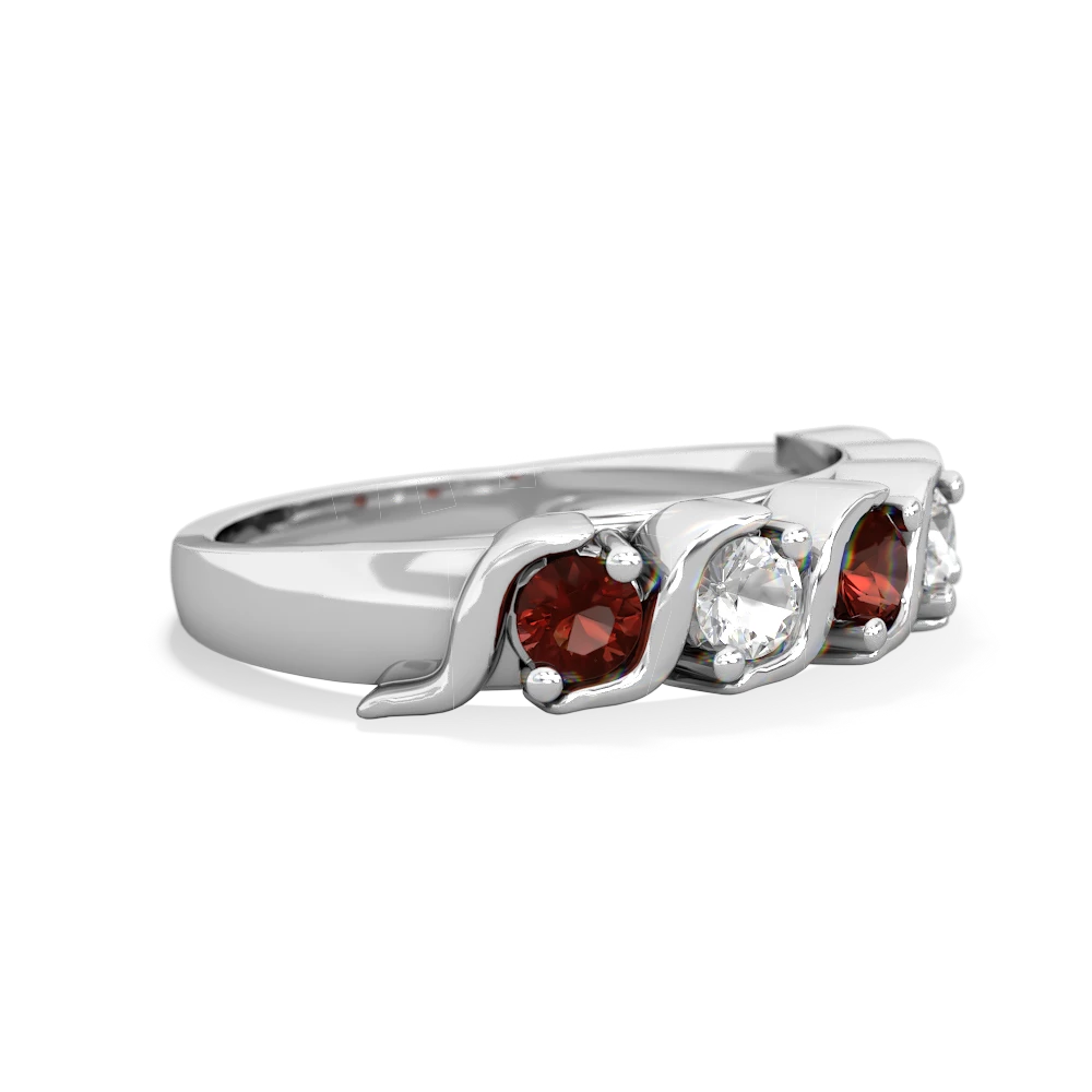 Garnet Anniversary Band 14K White Gold ring R2089