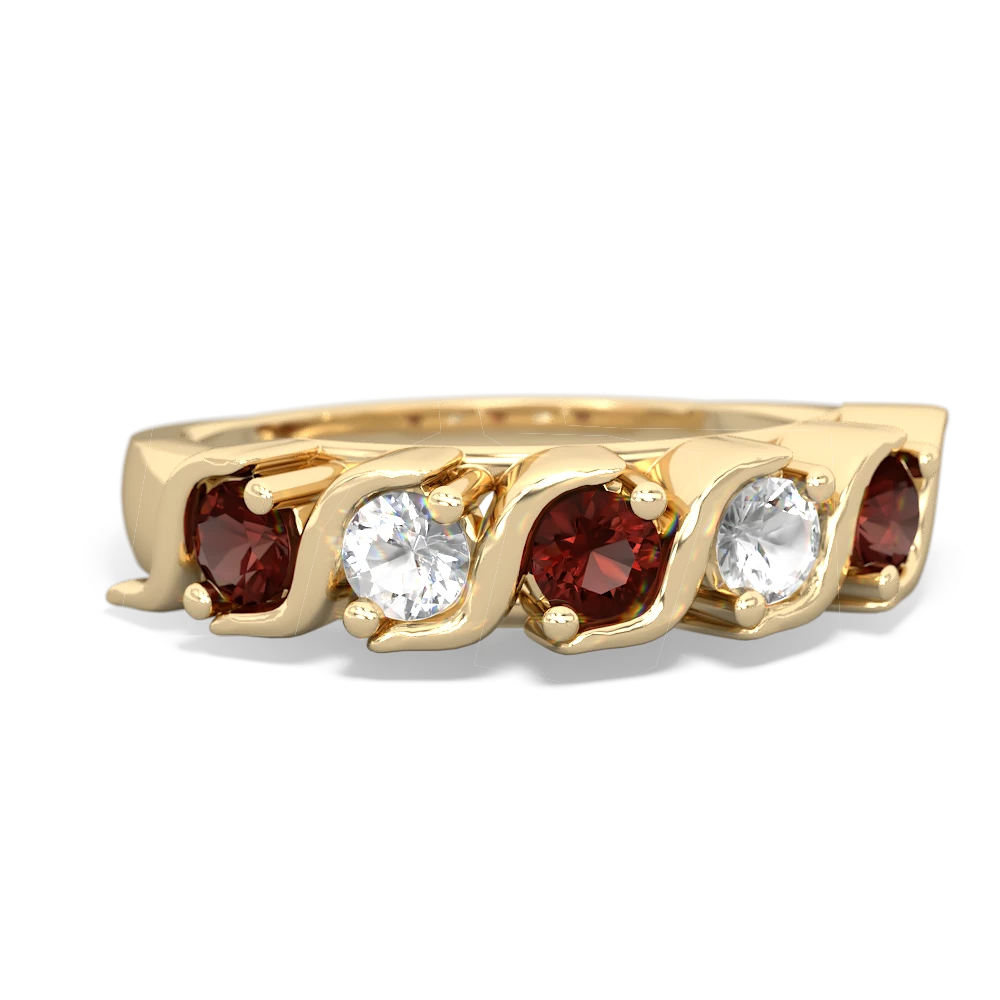 Garnet Anniversary Band 14K Yellow Gold ring R2089