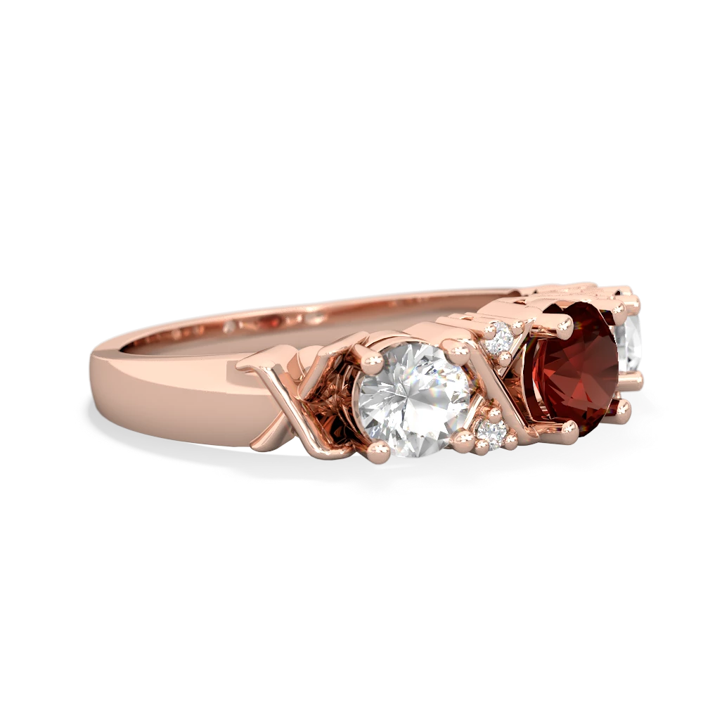 Garnet Hugs And Kisses 14K Rose Gold ring R5016