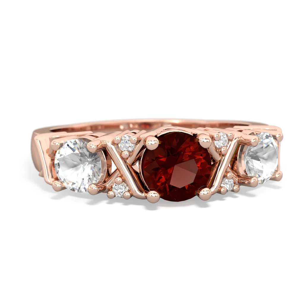 Garnet Hugs And Kisses 14K Rose Gold ring R5016