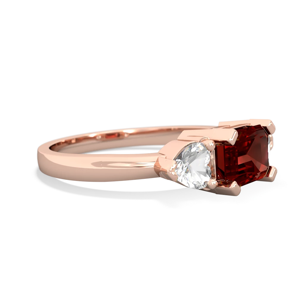 Garnet Three Stone 14K Rose Gold ring R5235