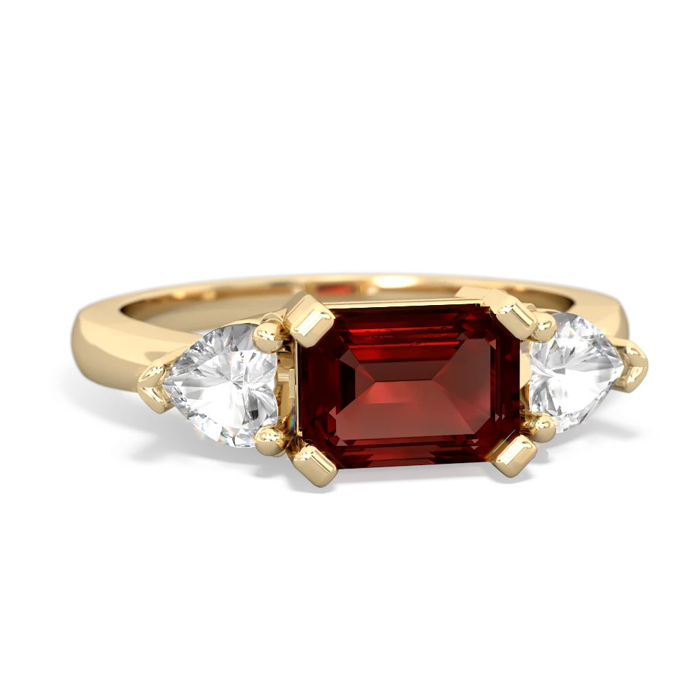 Garnet Three Stone 14K Yellow Gold ring R5235