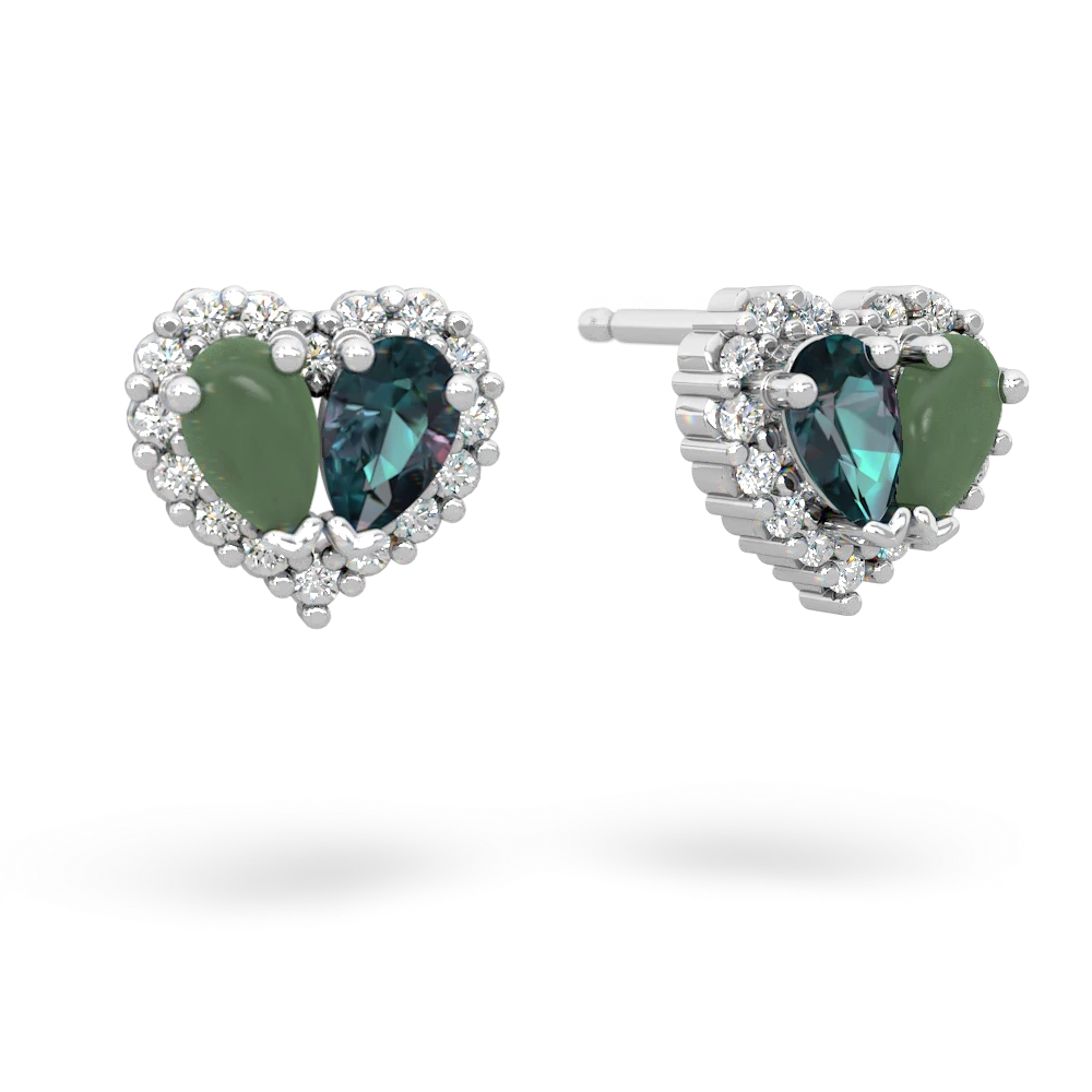 Jade Halo 14K White Gold earrings E7008