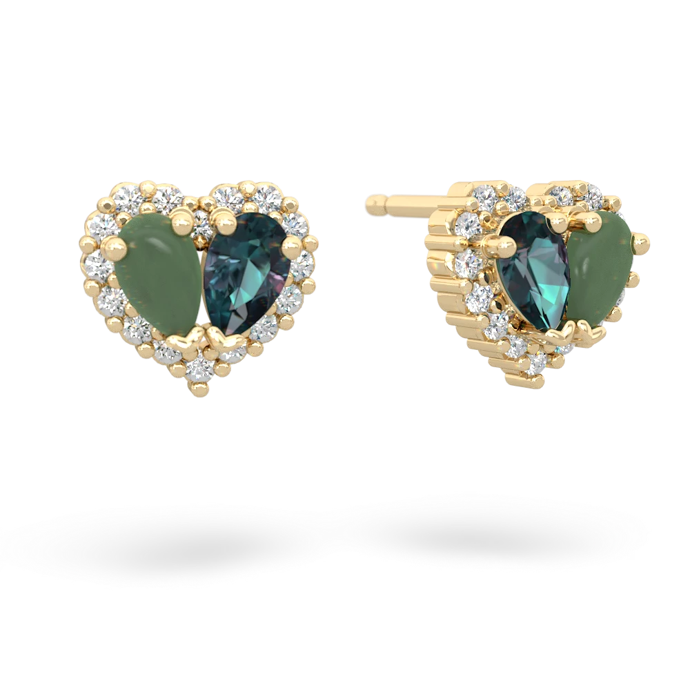 Jade Halo 14K Yellow Gold earrings E7008
