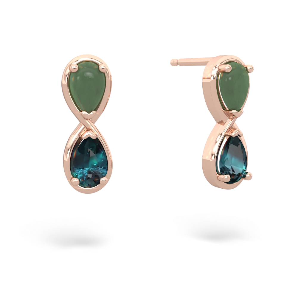 Jade Infinity 14K Rose Gold earrings E5050