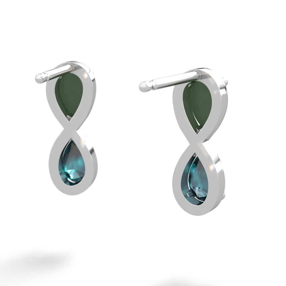 Jade Infinity 14K White Gold earrings E5050