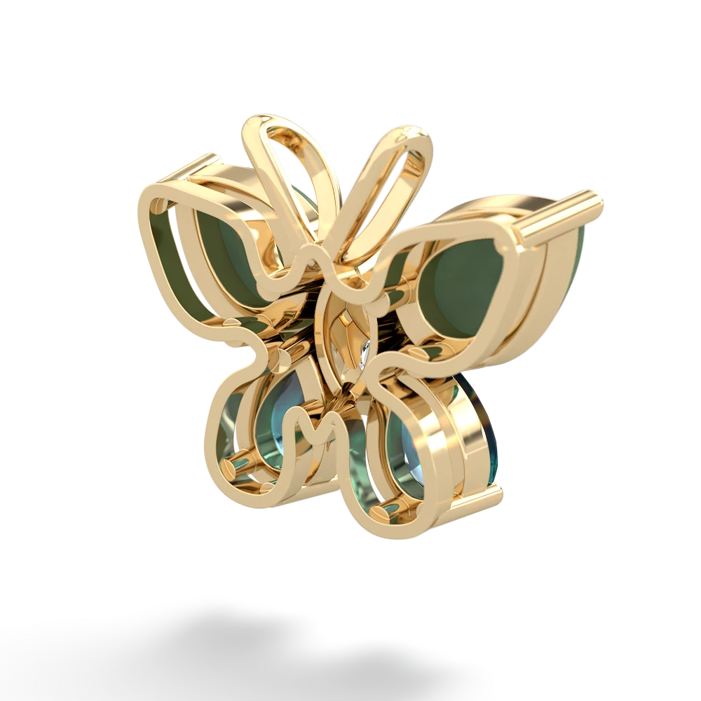 Jade Butterfly 14K Yellow Gold pendant P2215