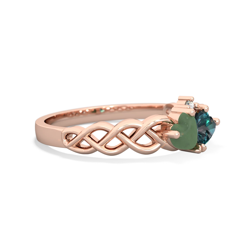 Jade Heart To Heart Braid 14K Rose Gold ring R5870