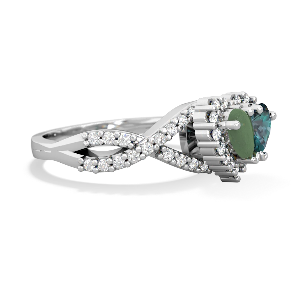 Jade Diamond Twist 'One Heart' 14K White Gold ring R2640HRT