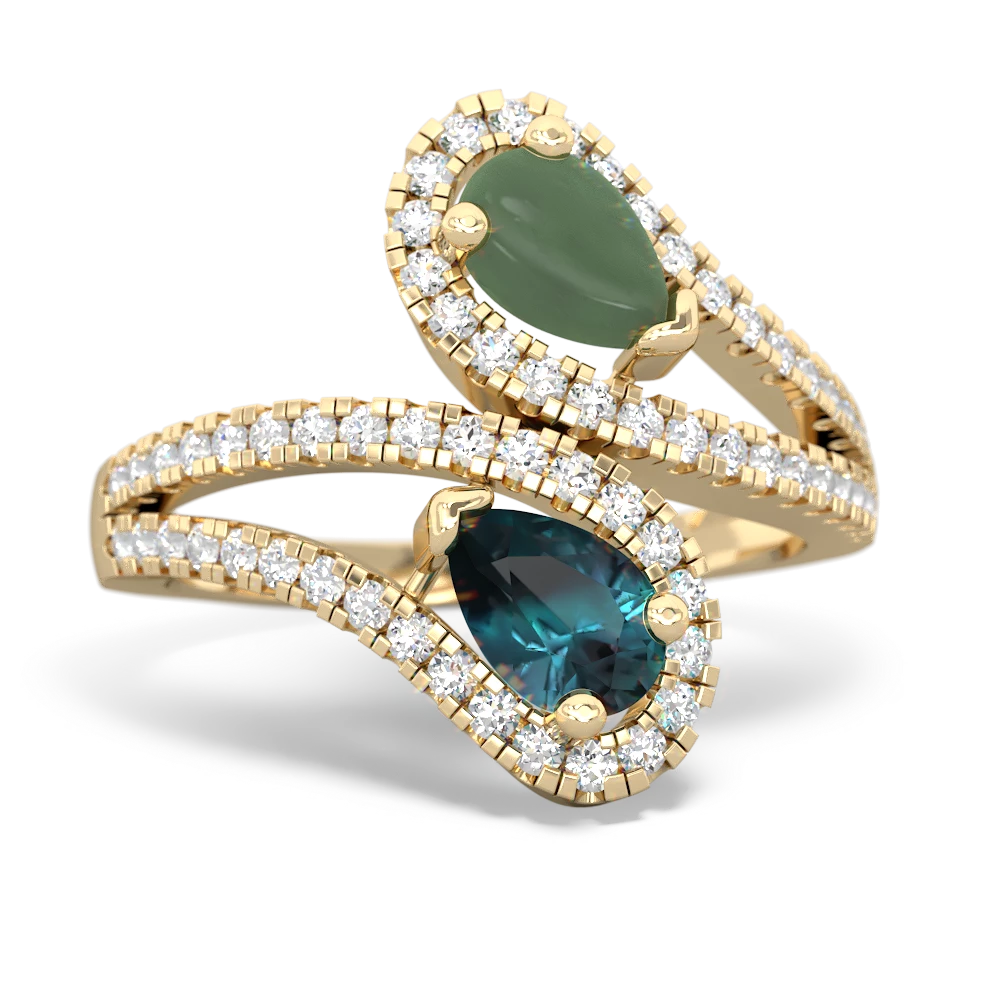 Jade Diamond Dazzler 14K Yellow Gold ring R3000