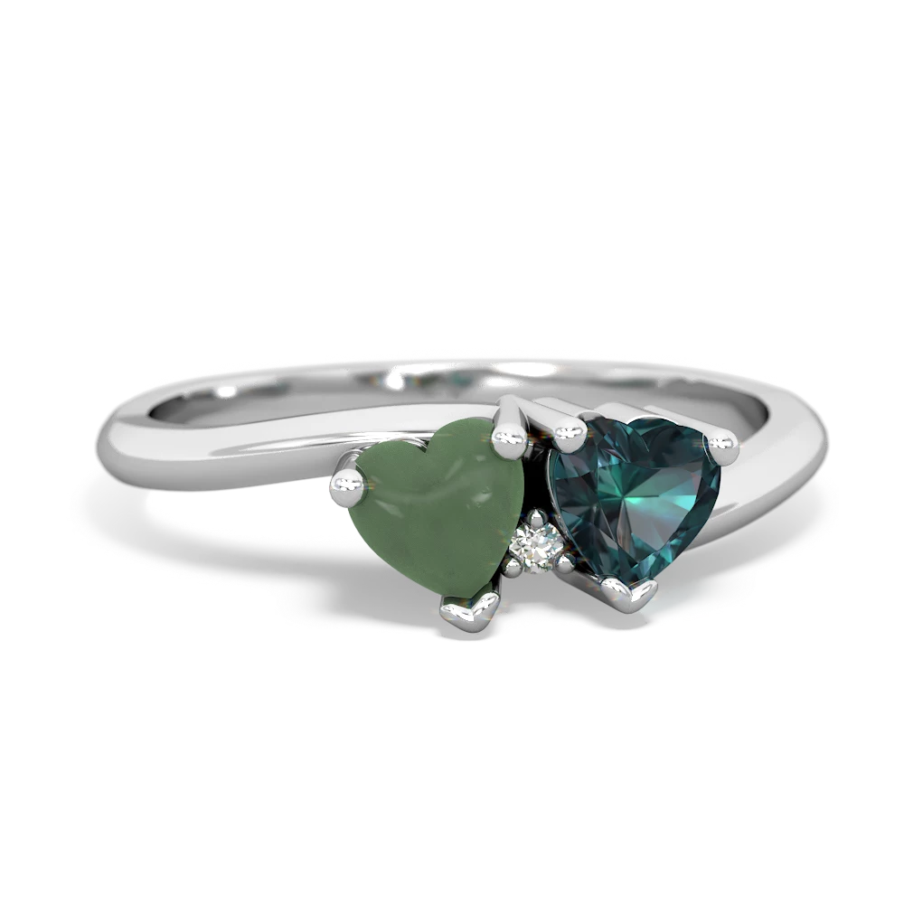 Jade Sweethearts 14K White Gold ring R5260